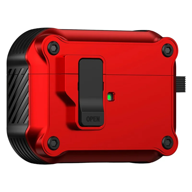 Für AirPods Pro 3 Hülle TPU + PC Kopfhörer Schutzhülle mit Karabiner - Rot
