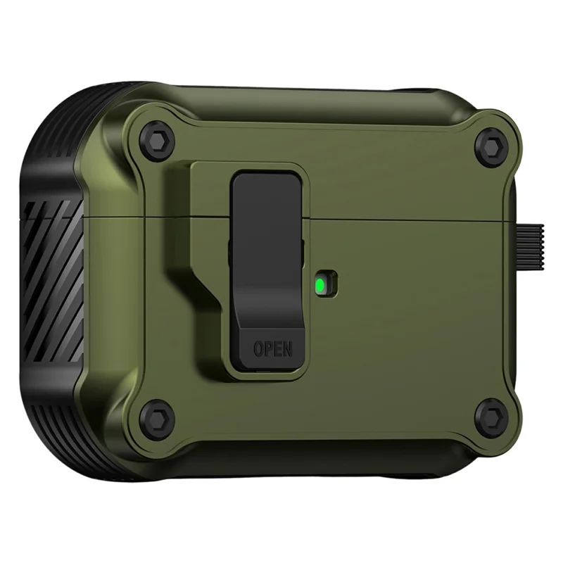 Fodral till AirPods Pro 3 TPU + PC Hörlursfodral med karbinhake - Armégrön