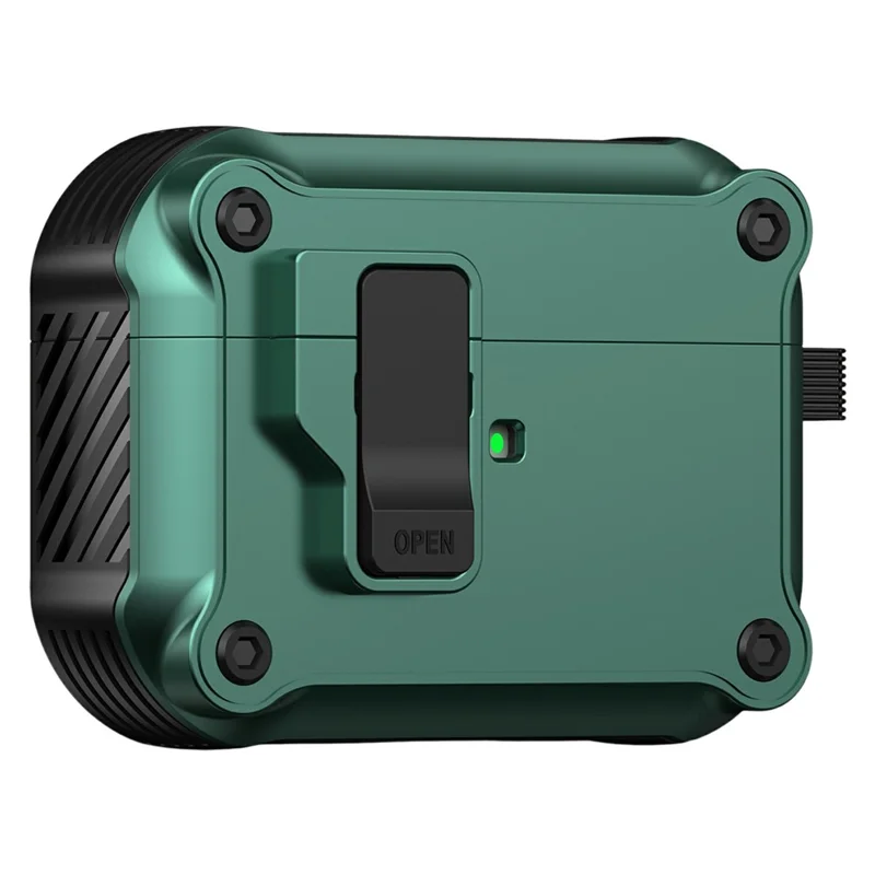 Hoofdtelefoonhoesje voor AirPods Pro 3 TPU + PC met carabiner - Groen