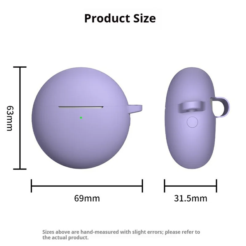 For Huawei FreeBuds 7i Silicone Case Wireless Earphone Anti-Scratch Protective Cover with Carabiner - Purple