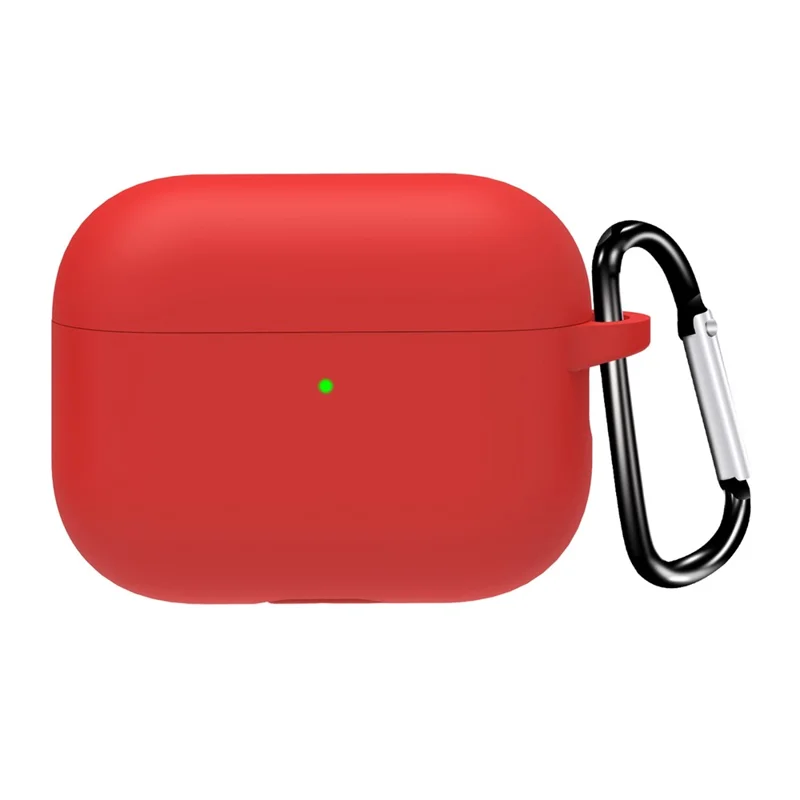 For AirPods Pro 3 Protective Case Bluetooth-Compatible Earphone Silicone Cover with Hook - Red