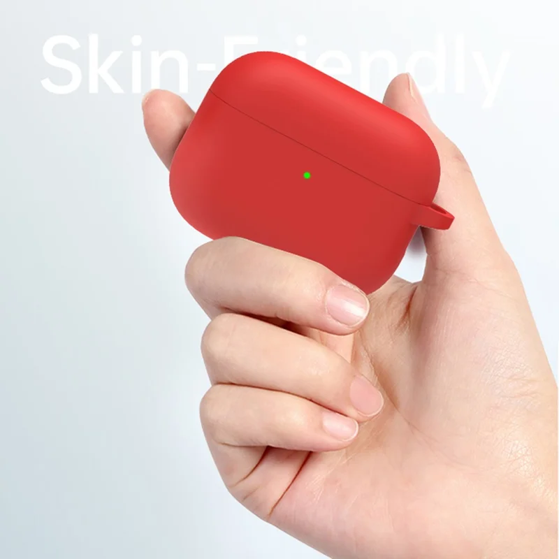 For AirPods Pro 3 Protective Case Bluetooth-Compatible Earphone Silicone Cover with Hook - Red