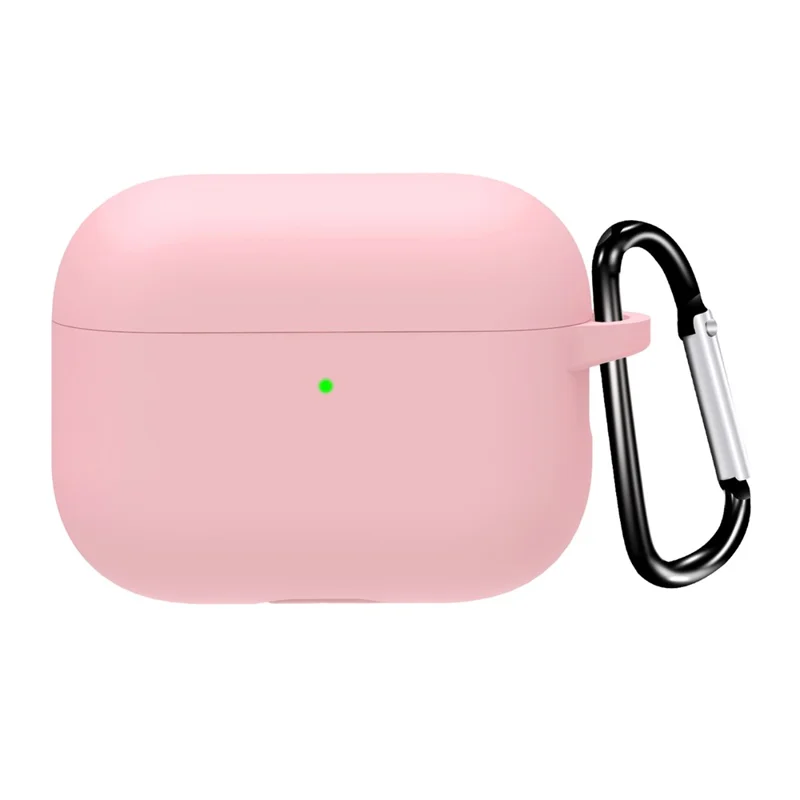 For AirPods Pro 3 Protective Case Bluetooth-Compatible Earphone Silicone Cover with Hook - Pink