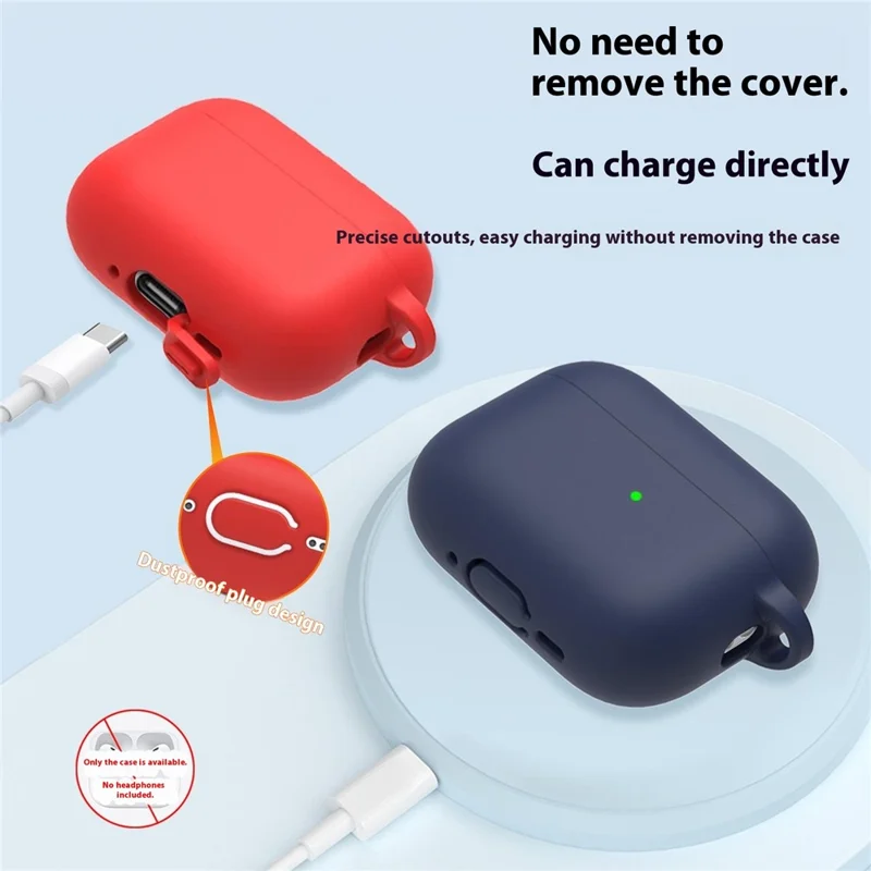 For AirPods Pro 3 Protective Case Bluetooth-Compatible Earphone Silicone Cover with Hook - Pink