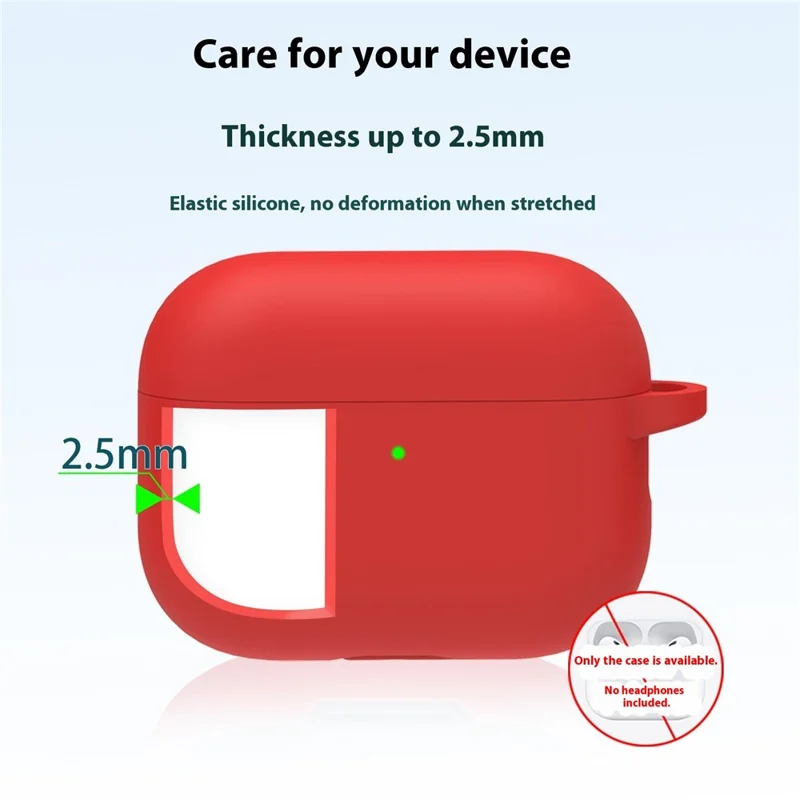 For AirPods Pro 3 Protective Case Bluetooth-Compatible Earphone Silicone Cover with Hook - Pink