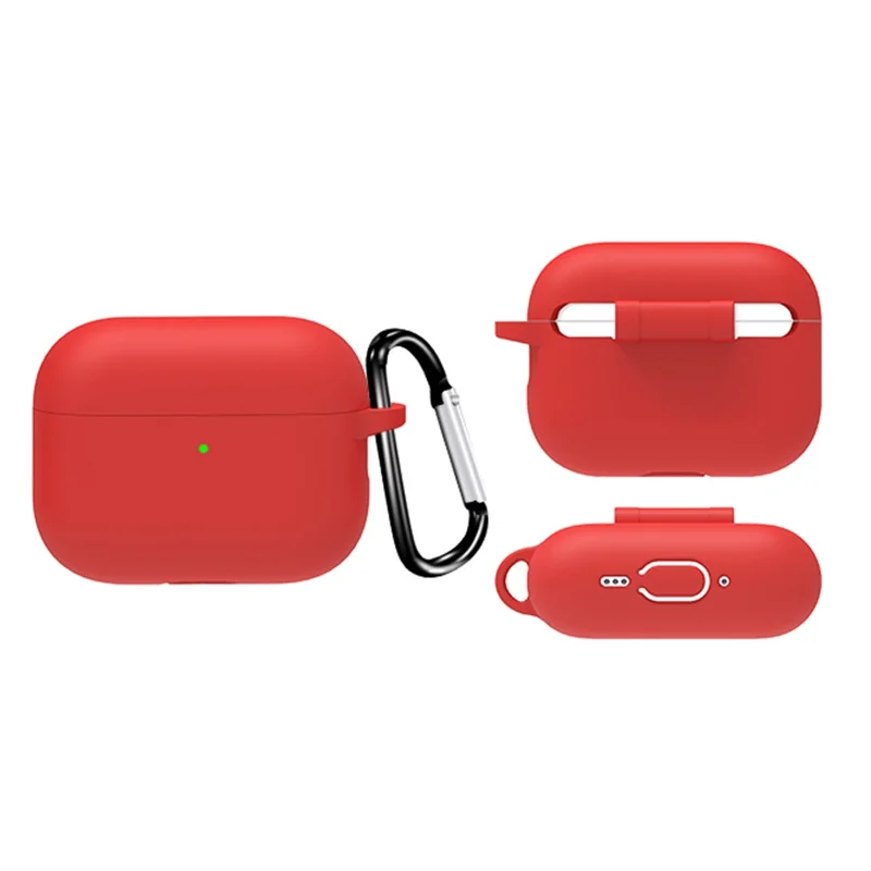 For AirPods Pro 3 Protective Case Bluetooth-Compatible Earphone Silicone Cover with Hook - Pink