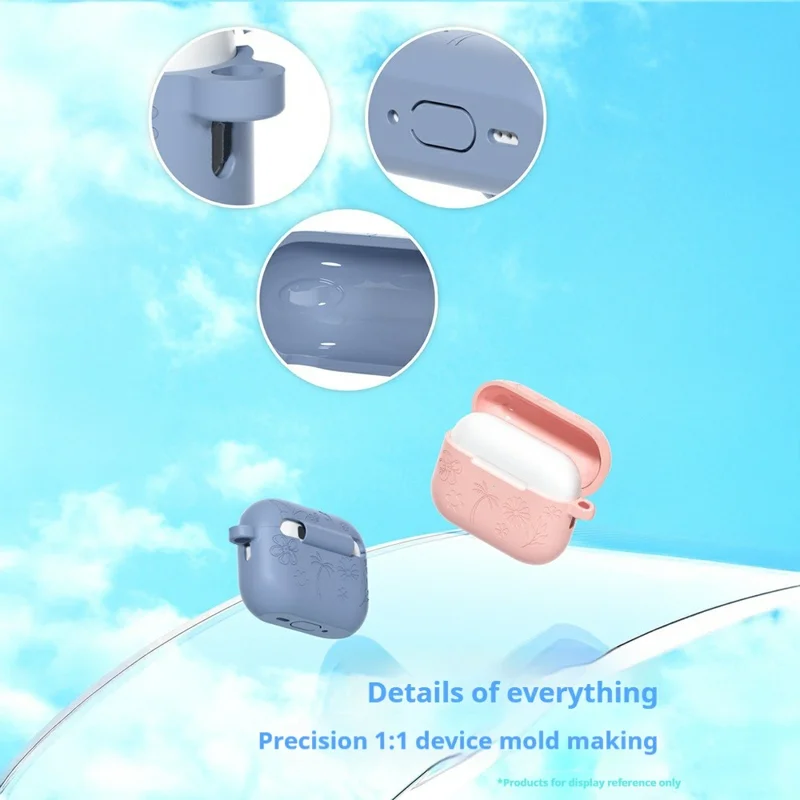 AirPods Pro 3 Hülle Schmetterlingsmuster 2,0 mm dickes Silikon Kopfhörer Cover mit Karabiner - Pink