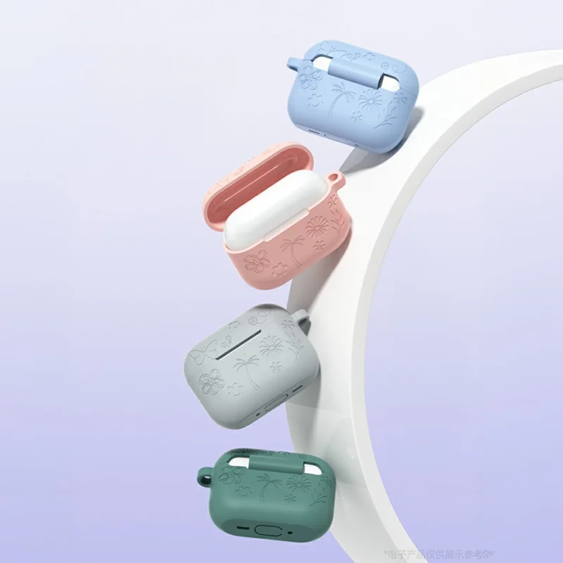 AirPods Pro 3 Hülle Schmetterlingsmuster 2,0 mm dickes Silikon Kopfhörer Cover mit Karabiner - Pink