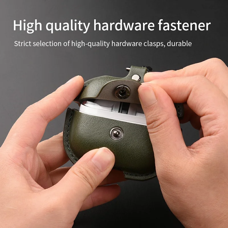 For Samsung Galaxy Buds3 FE Earphone Case Business Leather + PC Protective Cover - Dark Brown