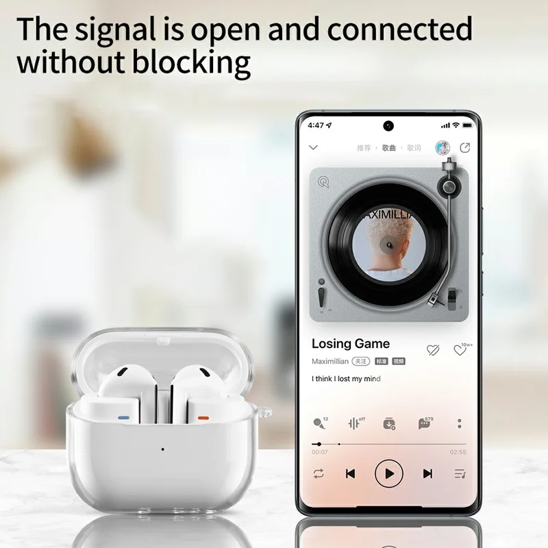 For Samsung Galaxy Buds3 FE Earphone Case Transparent PC Earbuds Protective Cover