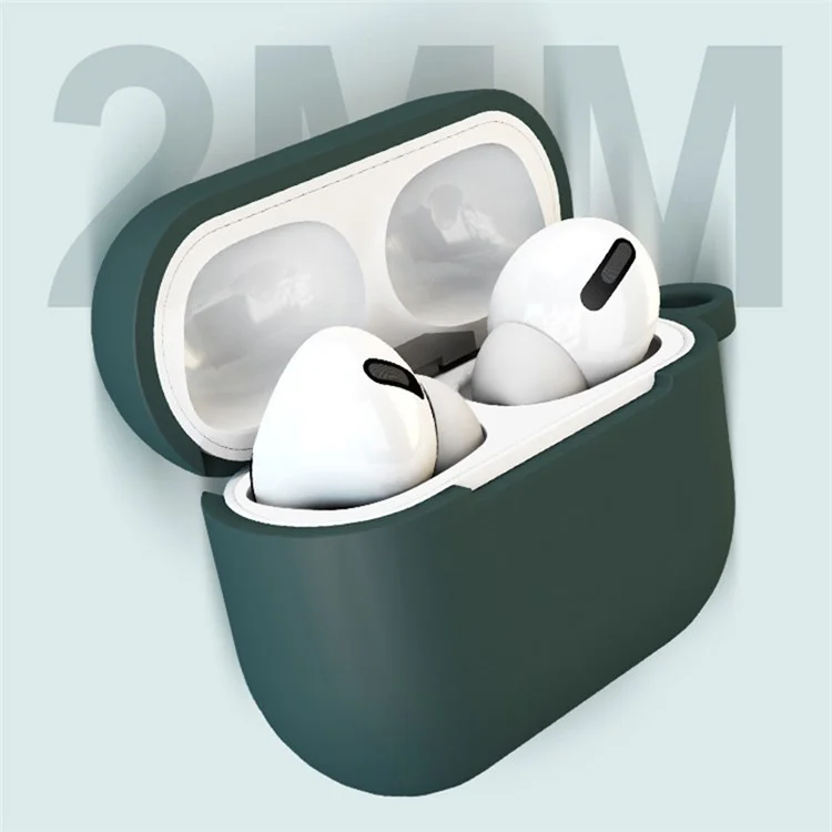 Bluetooth Earphone Protective Case Couverture en Silicone Avec Carabiner Pour Apple AirPods 3 - Vert