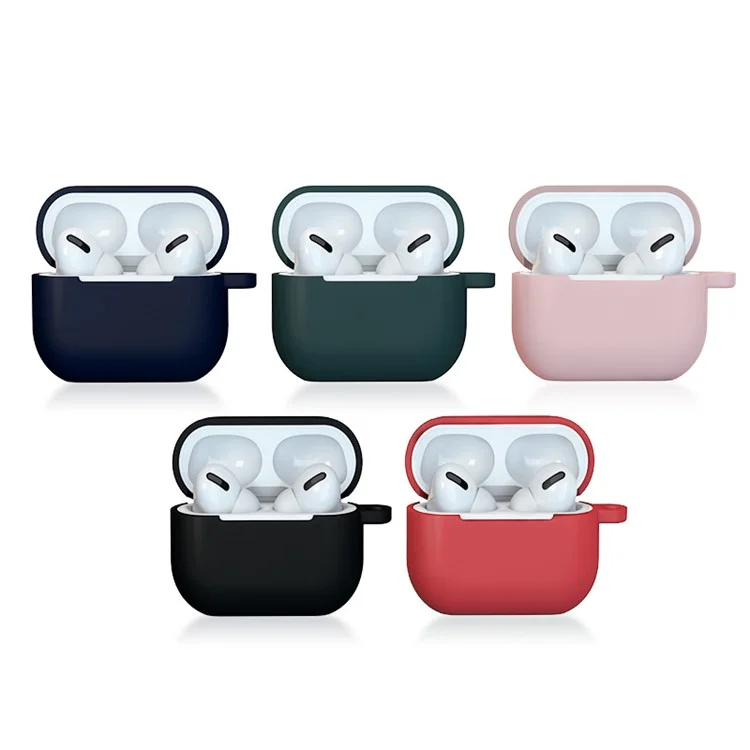 Cubierta de Silicona de Caja Protectora de Auriculares Bluetooth Con Carabinero Para Apple AirPods 3 - Verde