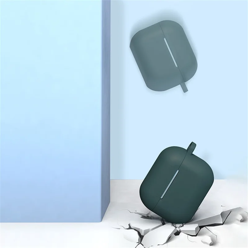 Bluetooth-compatible Earphone Protective Case Silicone Cover with Carabiner for Apple AirPods 3 - Black