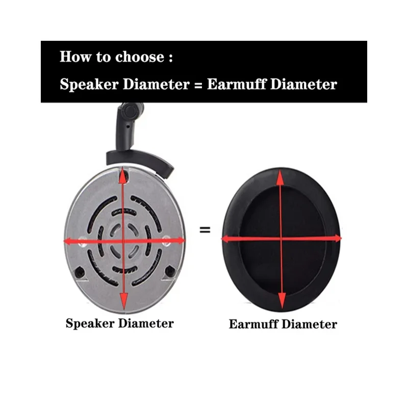 JZF-574 1 Pair 95x80mm Headphone Ear Pads Protein Leather Cushion Earpads Replacement