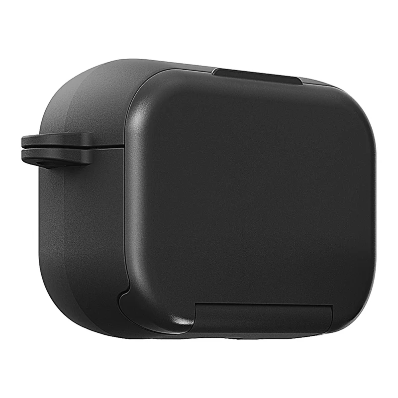 For AirPods Pro 3 Protective Case PC + TPU Shockproof Cover with Stand / Makeup Mirror - Black