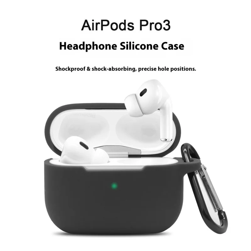 For Apple AirPods Pro 3 Earphone Case Anti Drop Silicone Protective Cover with Dust Plug - Red