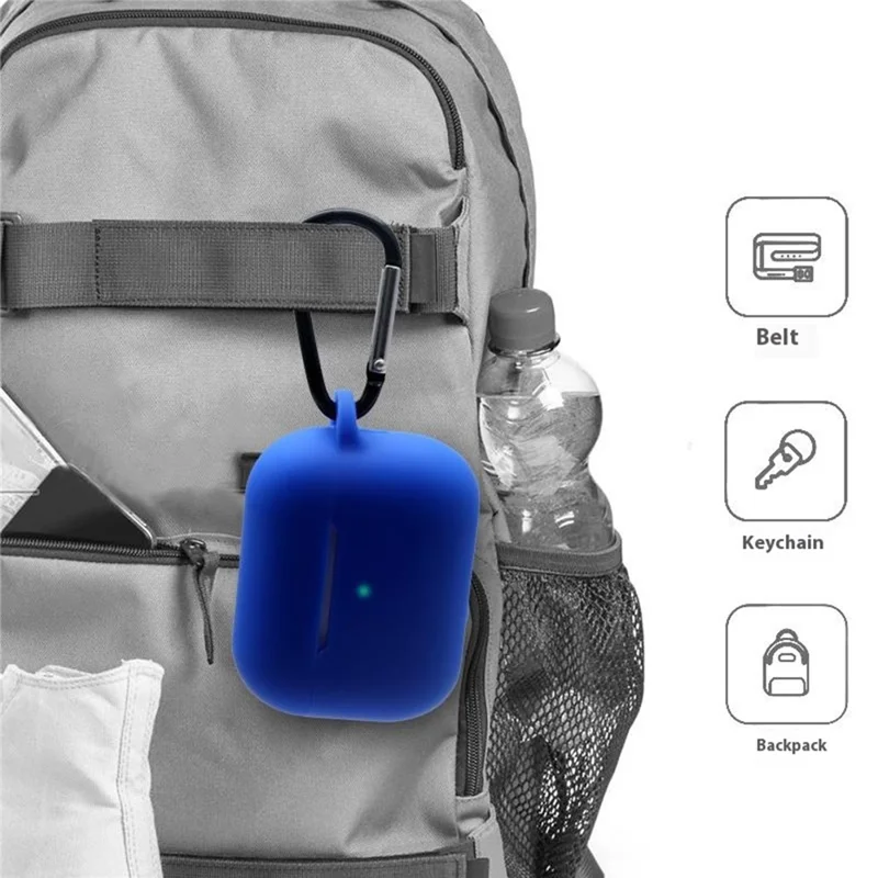 For Apple AirPods Pro 3 Earphone Case Anti Drop Silicone Protective Cover with Dust Plug - Red