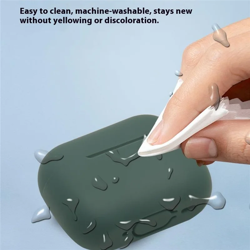 For Apple AirPods Pro 3 Earphone Case Anti Drop Silicone Protective Cover with Dust Plug - Red