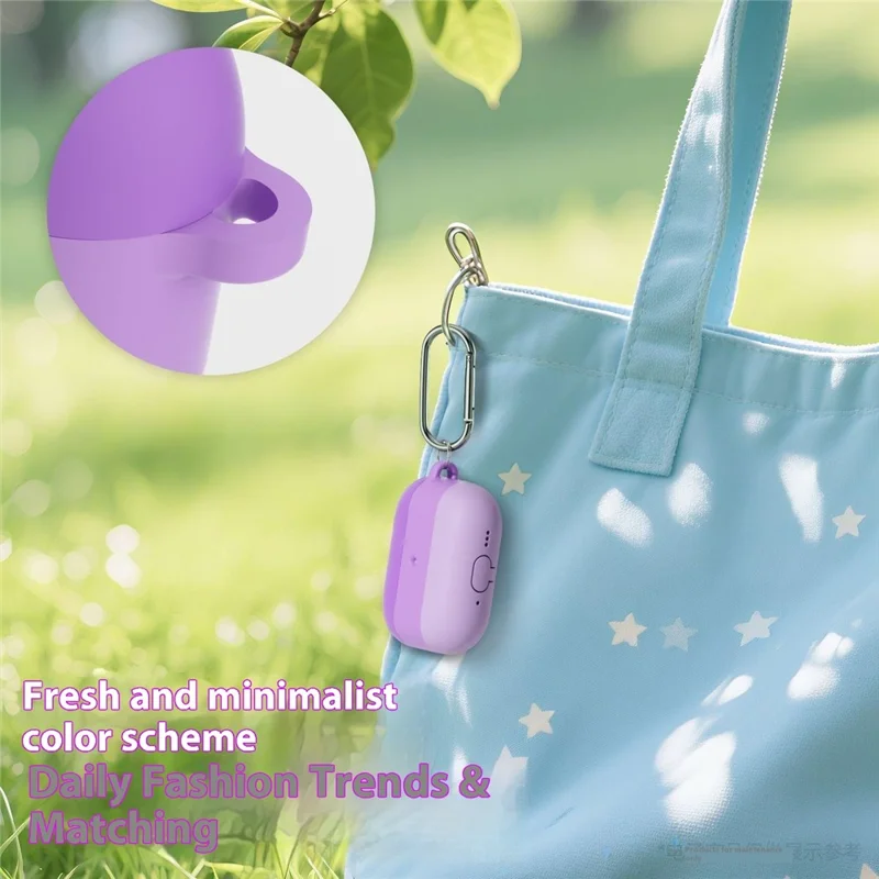 For AirPods Pro 3 Silicone Case Gradient Shockproof Earphone Cover with Carabiner - Gradient Purple