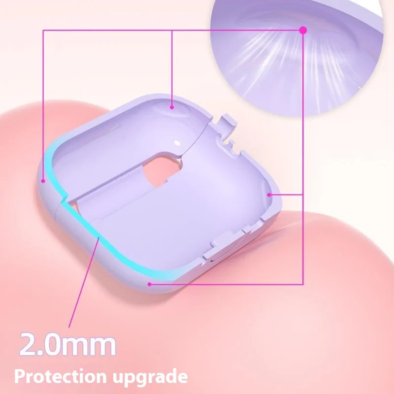 For AirPods Pro 3 Silicone Case Gradient Shockproof Earphone Cover with Carabiner - Gradient Purple