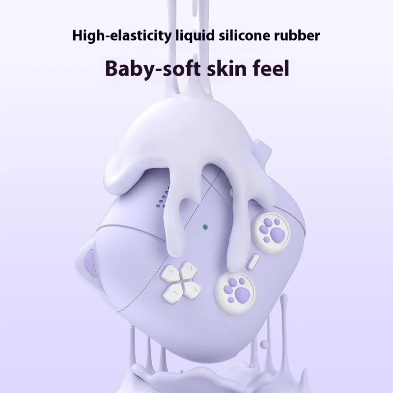 For AirPods Pro 3 Silicone Case Cartoon Cat Paw Cute Earphone Cover with Keychain - Light Purple