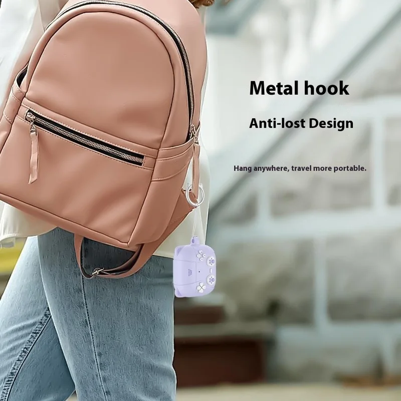 For AirPods Pro 3 Silicone Case Cartoon Cat Paw Cute Earphone Cover with Keychain - Light Purple