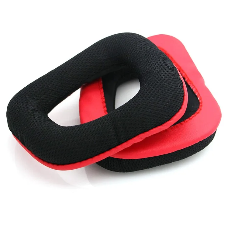 1 Par de Almohadillas de Repuesto DHW-1104 de Esponja Suave para Auriculares Logitech G35/G930/G430/F450 - Rojo