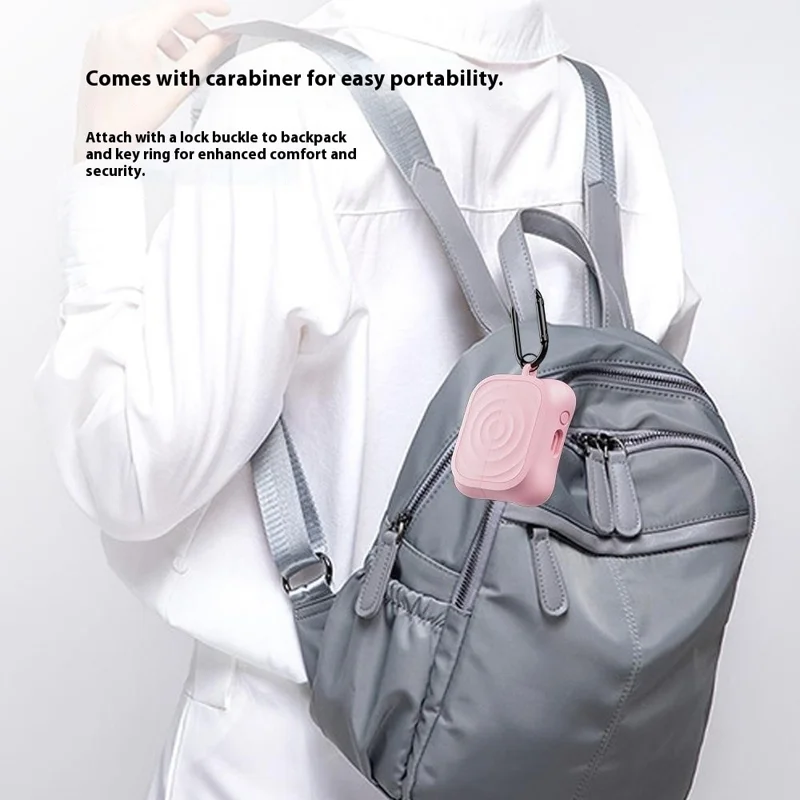 Silicone Case for Samsung Galaxy Buds3 FE / Buds3 Pro / Buds3 Wave Texture Earphone Protective Cover with Carabiner - Pink