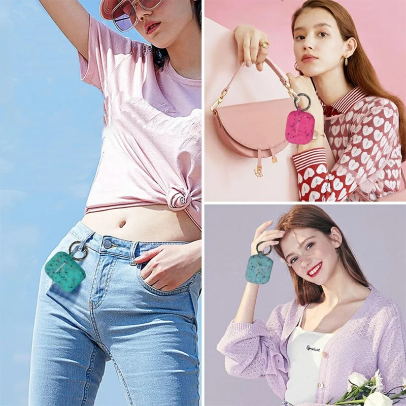 For AirPods Pro 3 Earphone Case Biodegradable TPU Earbuds Luminous Protective Cover with Ring Buckle - Luminous Green