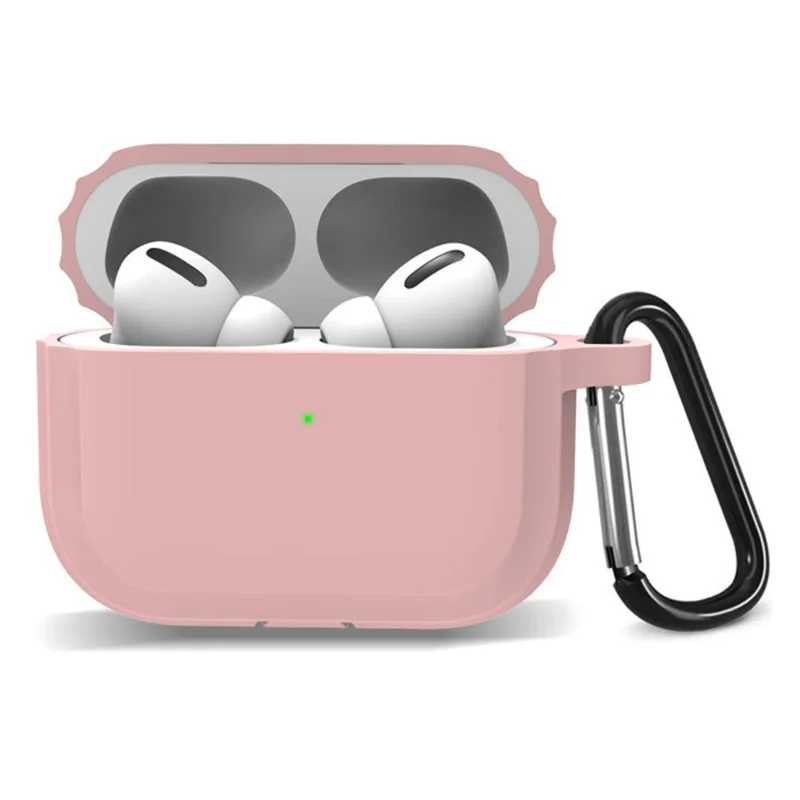 For AirPods Pro 3 Silicone Case Full Protection Earphone Cover with Carabiner - White