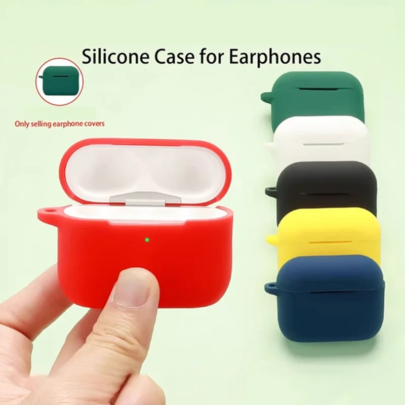 For AirPods Pro 3 Wireless Earbuds Silicone Protective Case with Keychain Shockproof & Anti-Scratch Cover  - Blackish Green