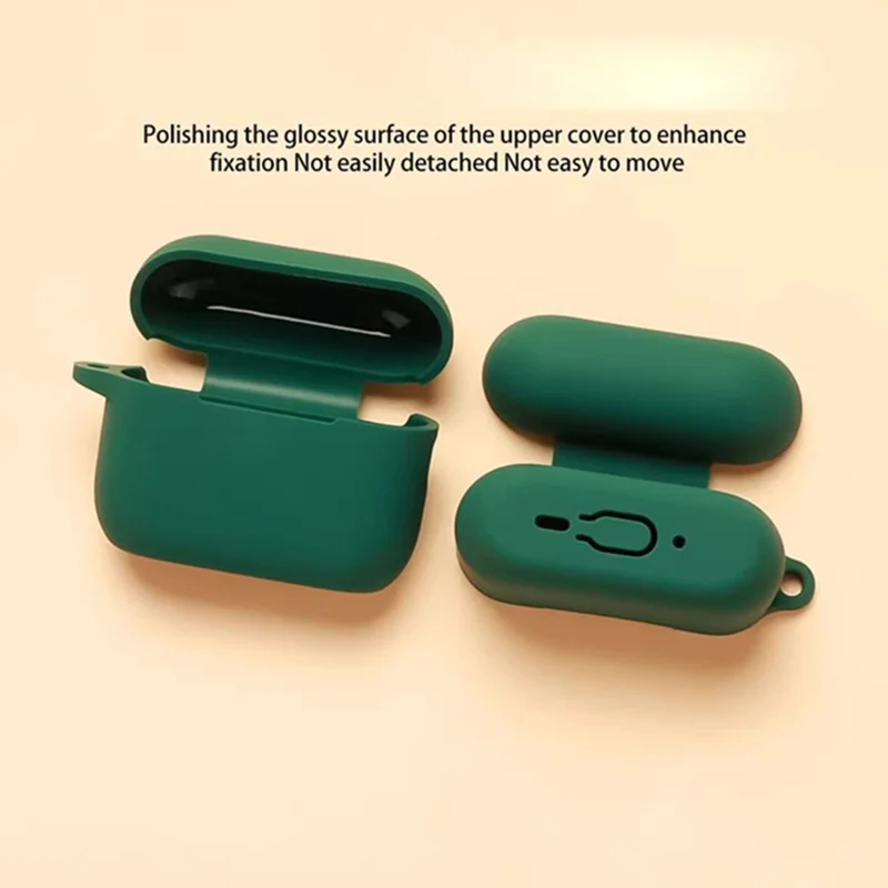 For AirPods Pro 3 Wireless Earbuds Silicone Protective Case with Keychain Shockproof & Anti-Scratch Cover  - Blackish Green