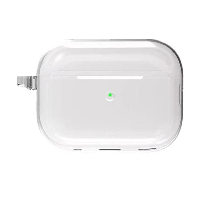 For AirPods Pro 3 Wireless Earbuds Silicone Protective Case with Keychain Shockproof & Anti-Scratch Cover - Transparent