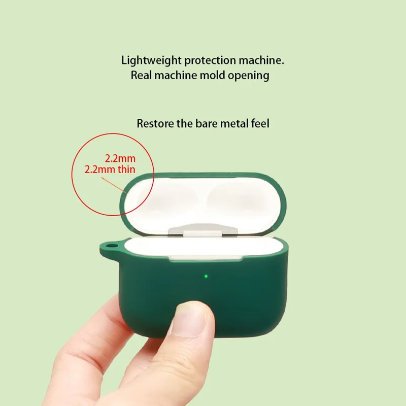 For AirPods Pro 3 Wireless Earbuds Silicone Protective Case with Keychain Shockproof & Anti-Scratch Cover - Transparent