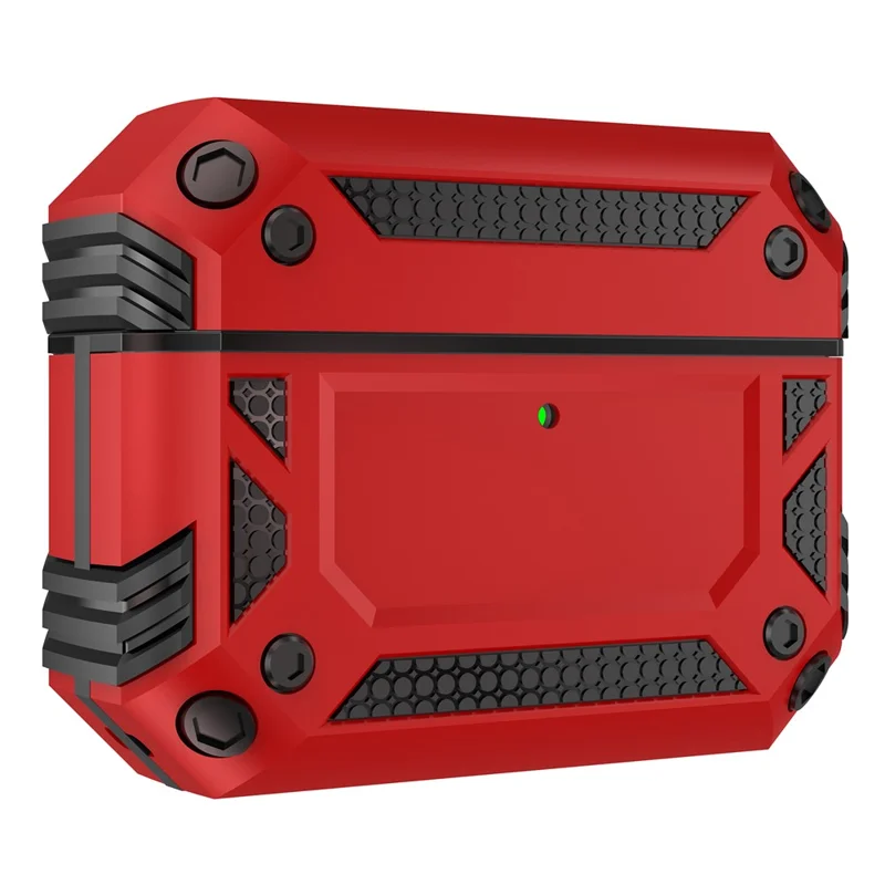 For AirPods Pro 3 Case TPU + PC Earphone Protective Cover with Carabiner - Red