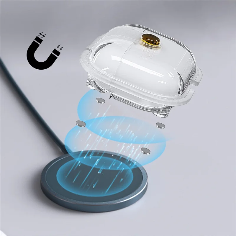 For AirPods Pro 3 Case Magnetic Crystal TPU Earphone Protective Cover - Transparent