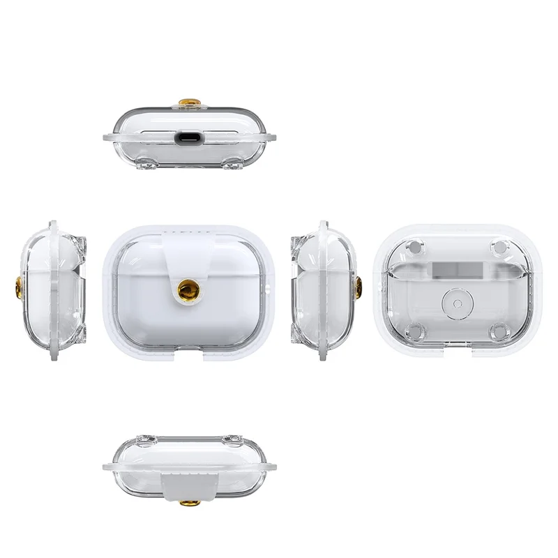 For AirPods Pro 3 Case Magnetic Crystal TPU Earphone Protective Cover - Transparent