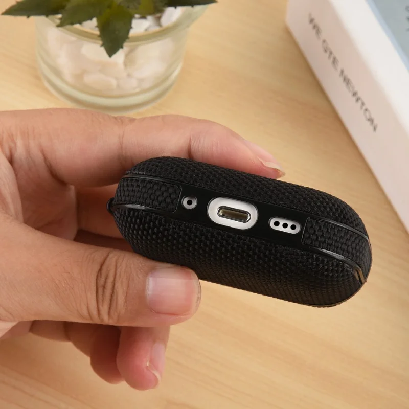 For AirPods Pro 3 Protective Case Nylon Waterproof Earphone Cover with Hanging Buckle - Blue