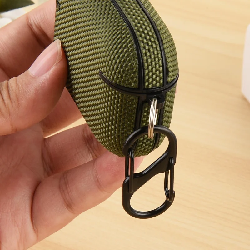 For AirPods Pro 3 Protective Case Nylon Waterproof Earphone Cover with Hanging Buckle - Blue