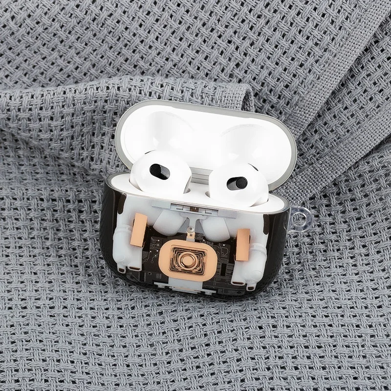 For AirPods Pro 3 Earphone Case Mechanical Structure TPU Drop-Proof Protective Cover