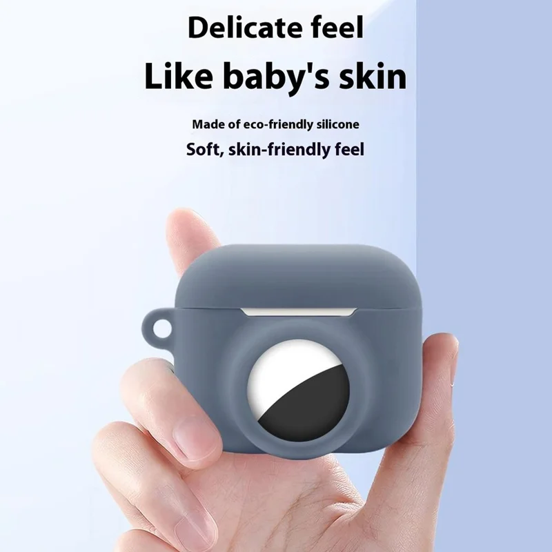 2 in 1 Silicone Cover for AirPods Pro 3 / AirTag Protective Case with Front / Back Screen Protector - Mint Green