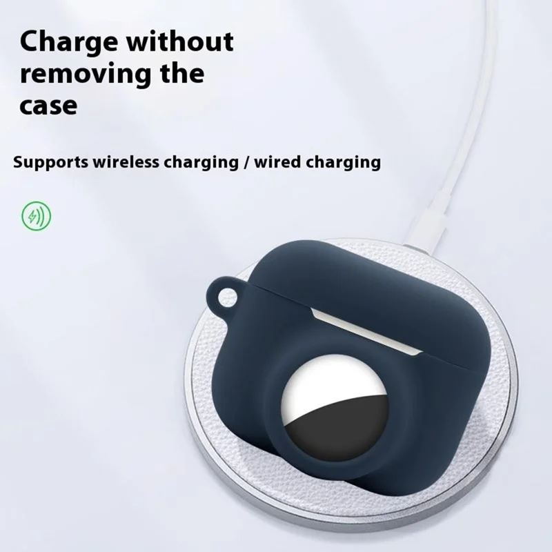 2 in 1 Silicone Cover for AirPods Pro 3 / AirTag Protective Case with Front / Back Screen Protector - Mint Green
