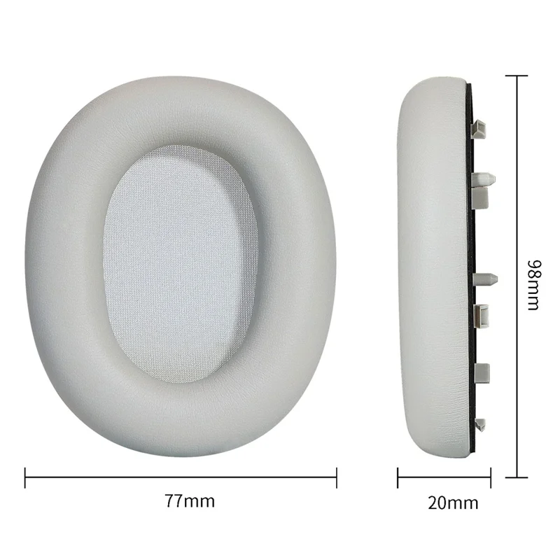 For Sony WH-1000XM6 Headphones Replacement Protein Leather Ear Pads Cushions with Pry Tool - Silver