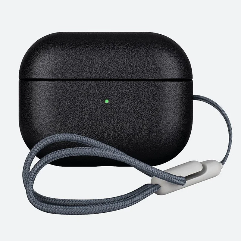 For AirPods Pro 3 Earphone Case Litchi Texture Genuine Cow Leather Earbud Protective Cover - Pink