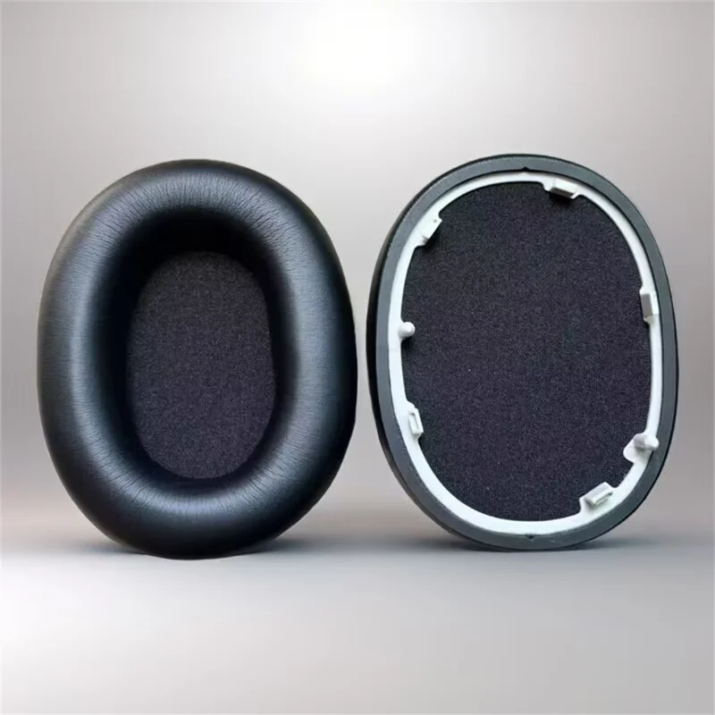 1 Pair For Sony WH-1000XM6 Noise Cancelling Headphones Replacement Ear Pads Protein Leather Cushions - Black