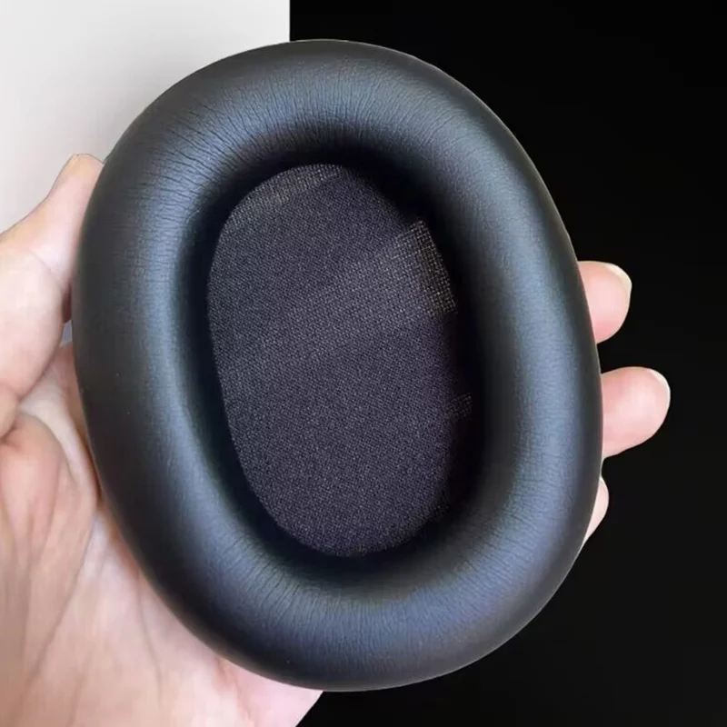 1 Pair For Sony WH-1000XM6 Noise Cancelling Headphones Replacement Ear Pads Protein Leather Cushions - Black