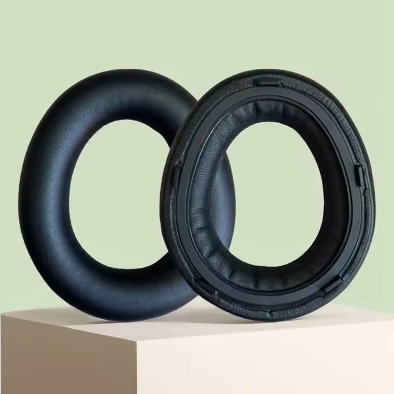 1 Pair For Beyerdynamic Aventho 300 Wireless Over-ear Headphones Replacement Ear Pads Protein Leather Cushions - Black