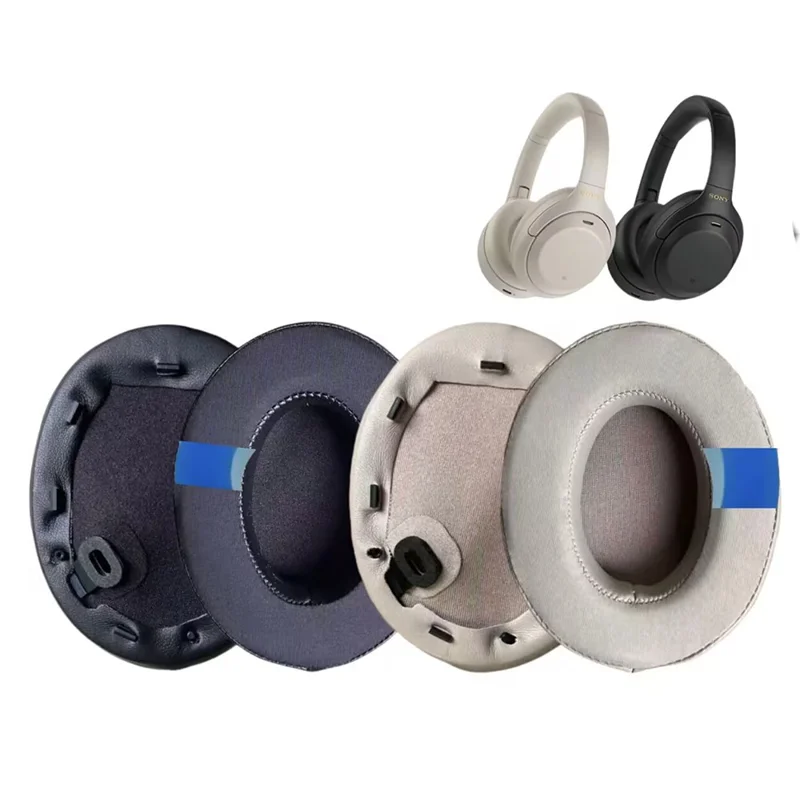 1Pair For Sony WH-1000XM4 Headphones Ear Pads Gel + Memory Foam Replacement Cushions - Black