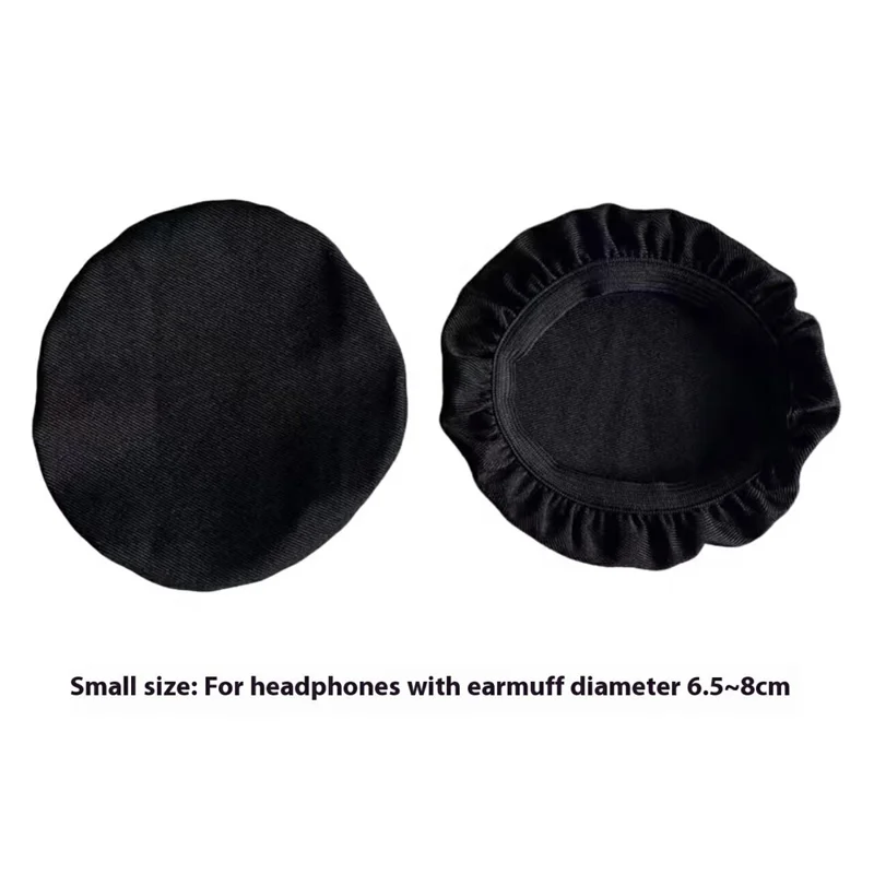 1Pair Headphone Ear Pads Dust Cover Stretchable Protective Cover for Over-Ear Headset Earpads - Black / L