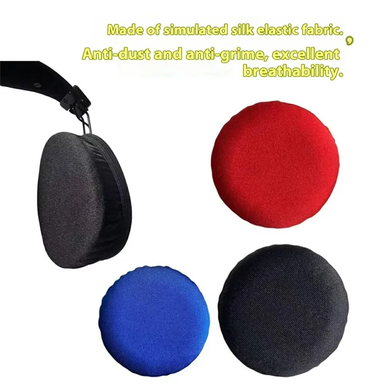 1Pair Headphone Ear Pads Dust Cover Stretchable Protective Cover for Over-Ear Headset Earpads - Black / L